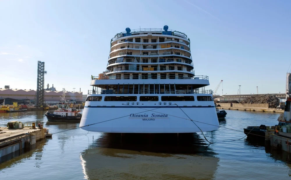 A Sneak Peek: The New Oceania Sonata Cruise Ship Makes Its Grand Float Out Debut