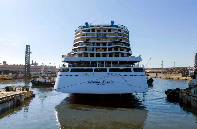 A Sneak Peek: The New Oceania Sonata Cruise Ship Makes Its Grand Float Out Debut
