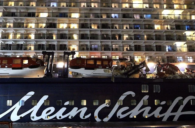 Cruise Ship Collides with Container Vessel at German North Sea Port